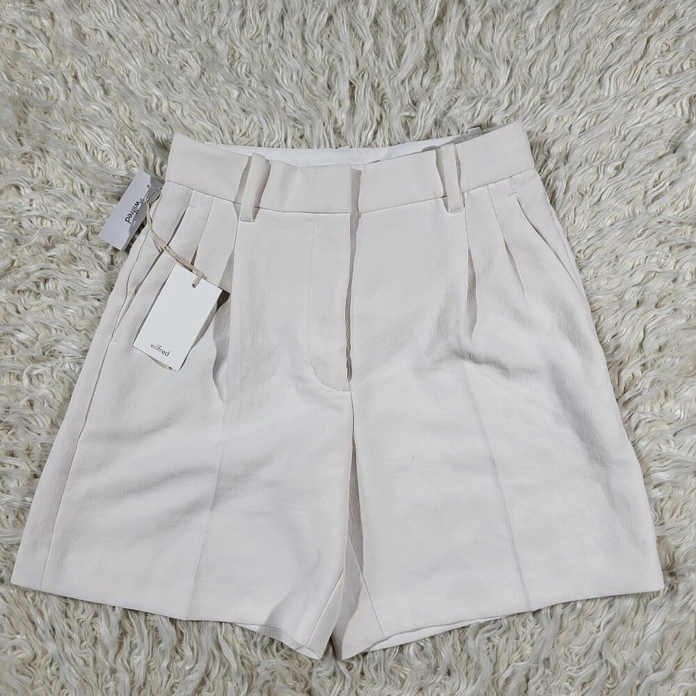 New Aritzia Wilfred Effortless 7" Light Birch Bouleau Pale Short - Size 4 - Picture 2 of 16